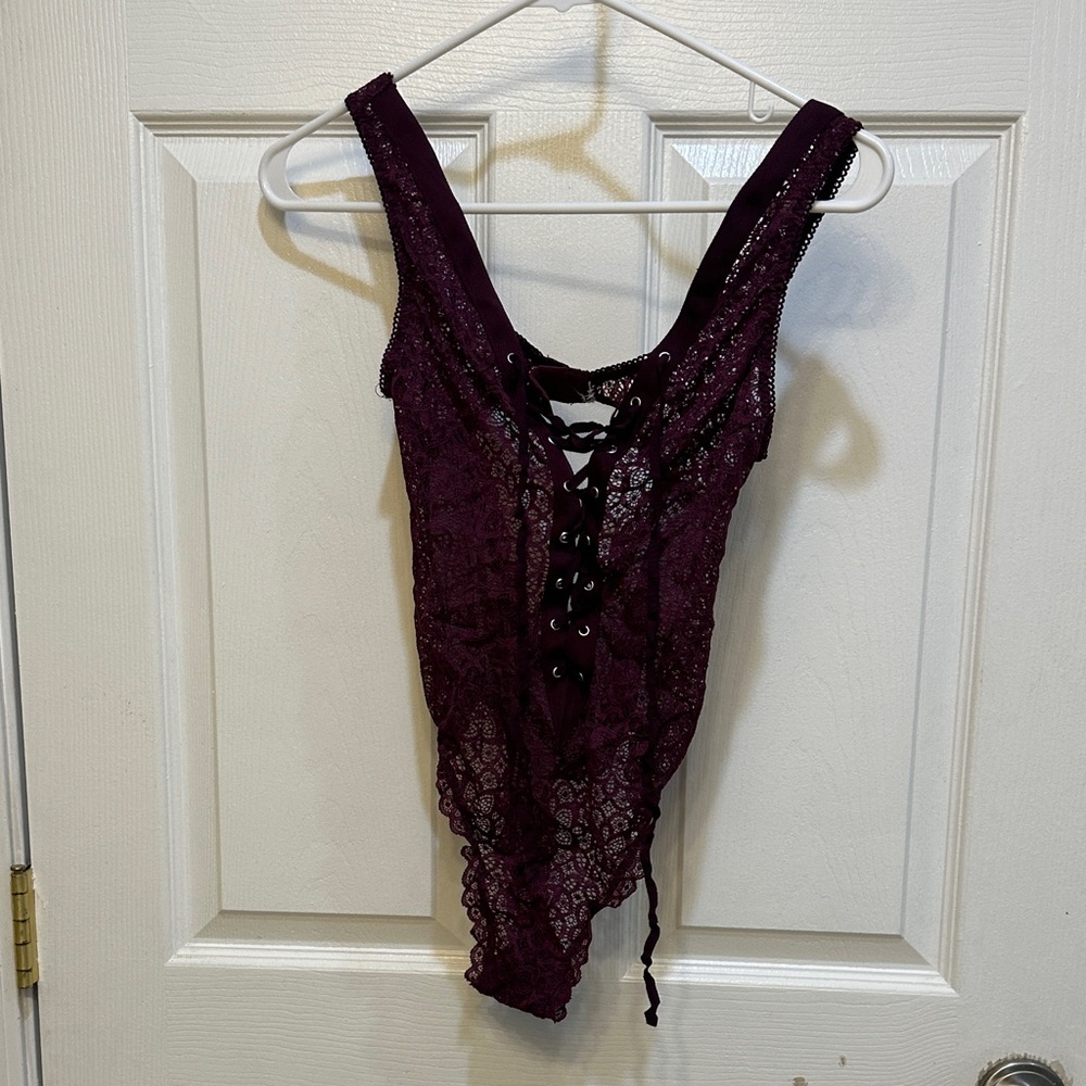 Victoria's Secret Purple Lace Bodysuit